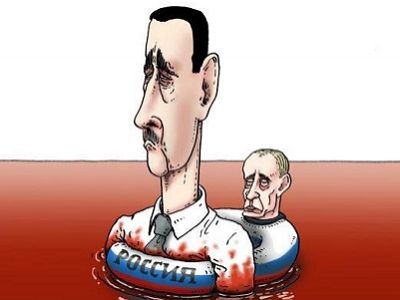 Спасательный круг для Асада (карикатура). Фото: storify.com