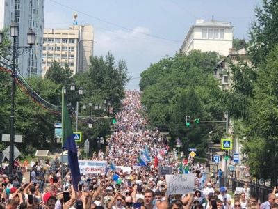 Акция протеста  вХабаровске, 18.07.2020. Фото: znak.com